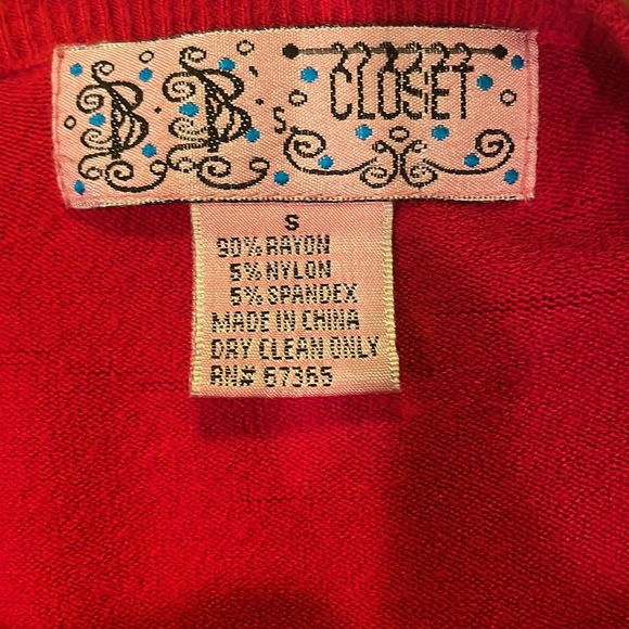 B B’s closet sweater Cardigan women’s size S small Vintage red - Picture 15 of 15